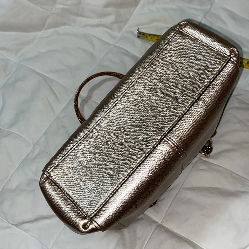 Coach Mini Christie metallic with snake embossed satchel strap carry all